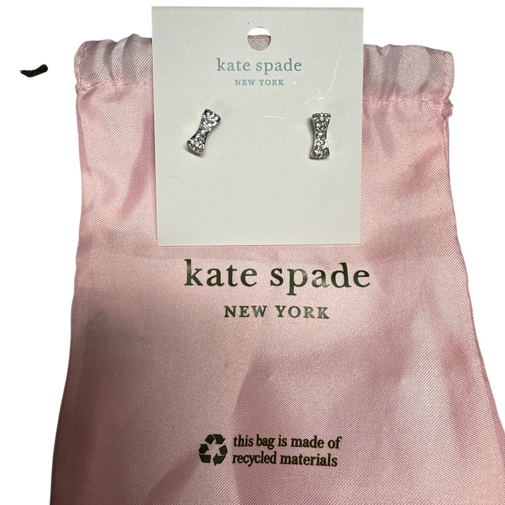 Kate Spade Bow Earrings with dust bag NWT - Picture 2 of 3
